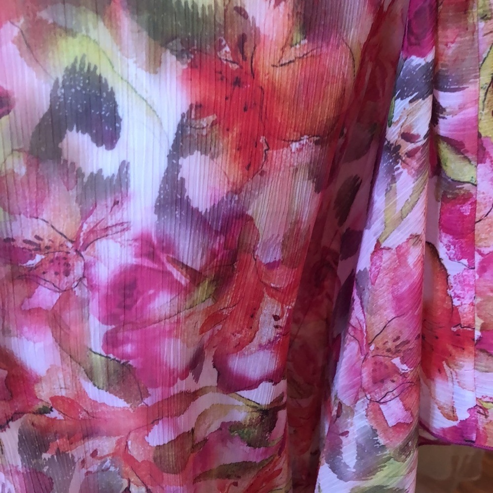 BECCA Flutter Sleeve Floral Semi Sheer Swim Cover up Women’s size XS/S New - Picture 7 of 17